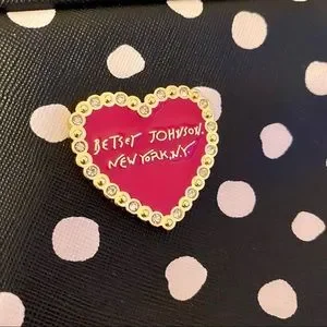Sac à Main Betsey Johnson Noir à Pois Blancs En Cœur - Occasion Bon état
